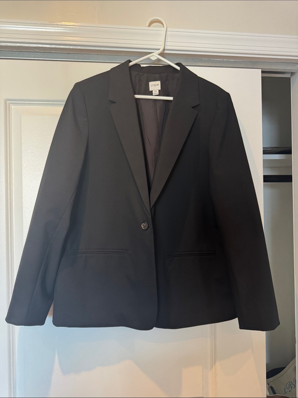 J. Crew Black Single-Button Notch Lapel Blazer Sz 16